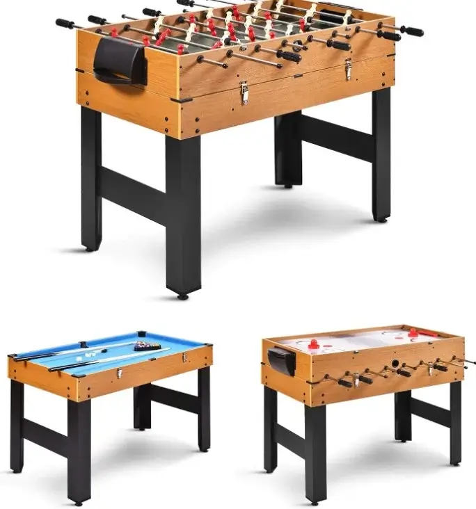 gymax 3 in 1 game table foosball pool and air hockey