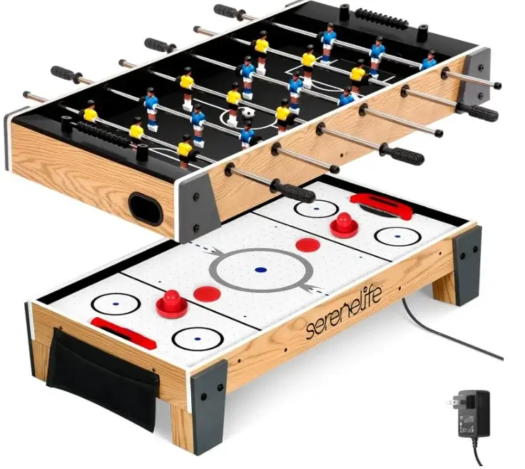SereneLife 2-in-1 Swivel Table (Air Hockey + Foosball)