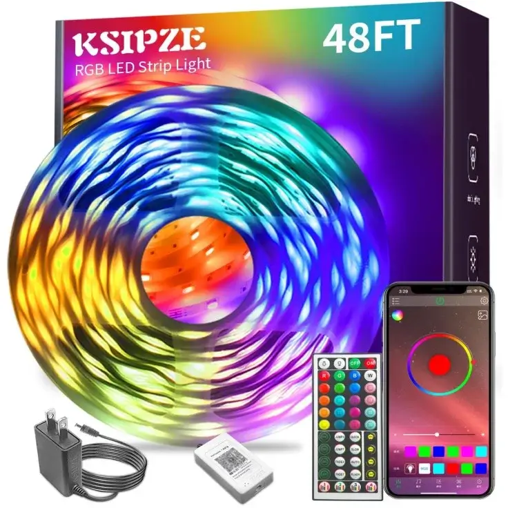 KSIPZE 48 ft RGB LED Strip Lights